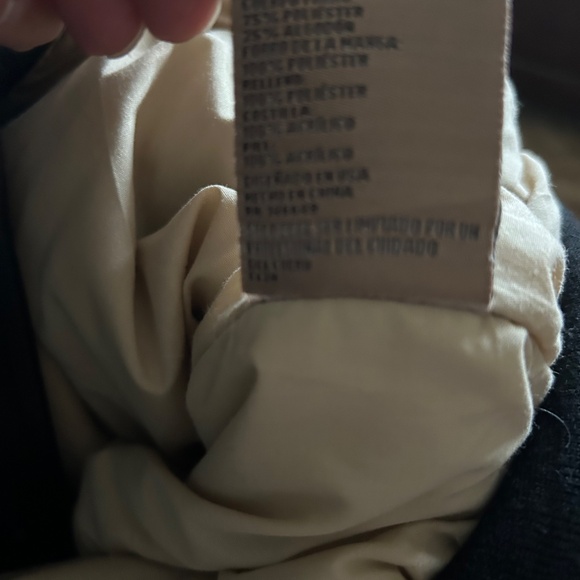 Men's Navy 100% Genuine Leather Full Lined Full Zipper Jacket w/Fur Collar - Picture 5 of 5